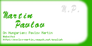 martin pavlov business card